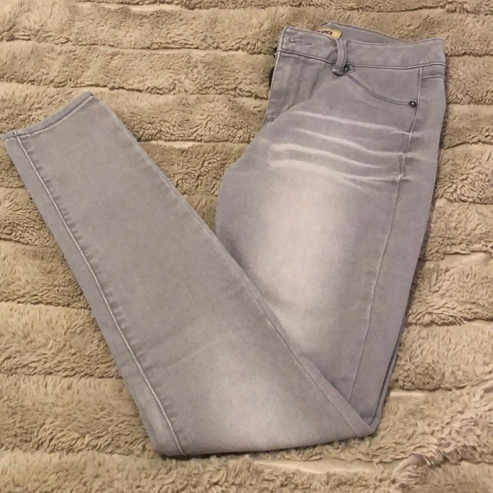 Gray mid rise jeans